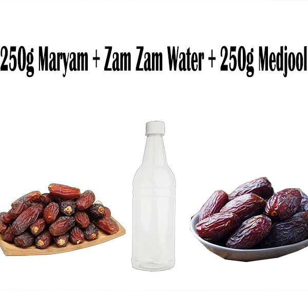 250g Maryam + Zam Zam Water + 250g Medjool